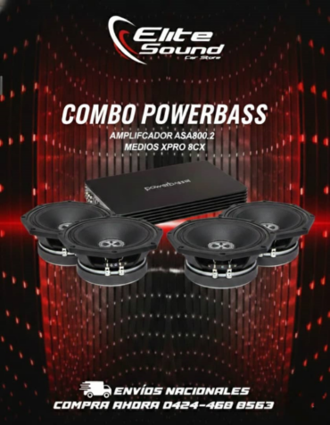 Combo 1 amplificador power bass + 4 medios power bass