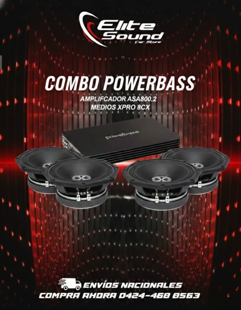 Combo 1 amplificador power bass + 4 medios power bass
