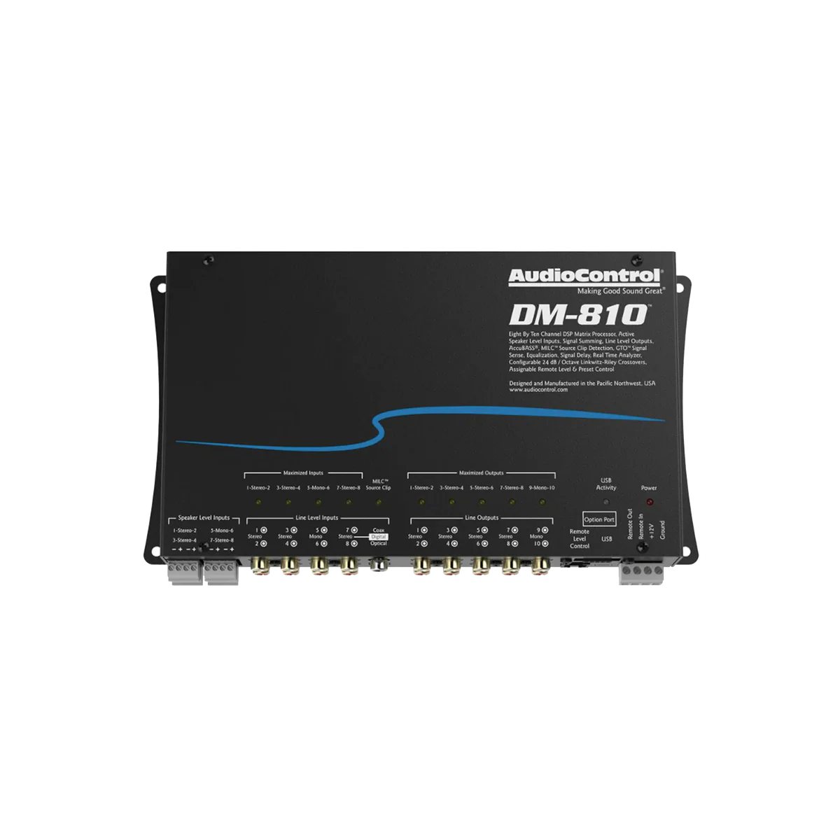 DSP AUDIO CONTROL EQ ACCUBASS CROSSOVER SIGNAL DELAY 8
