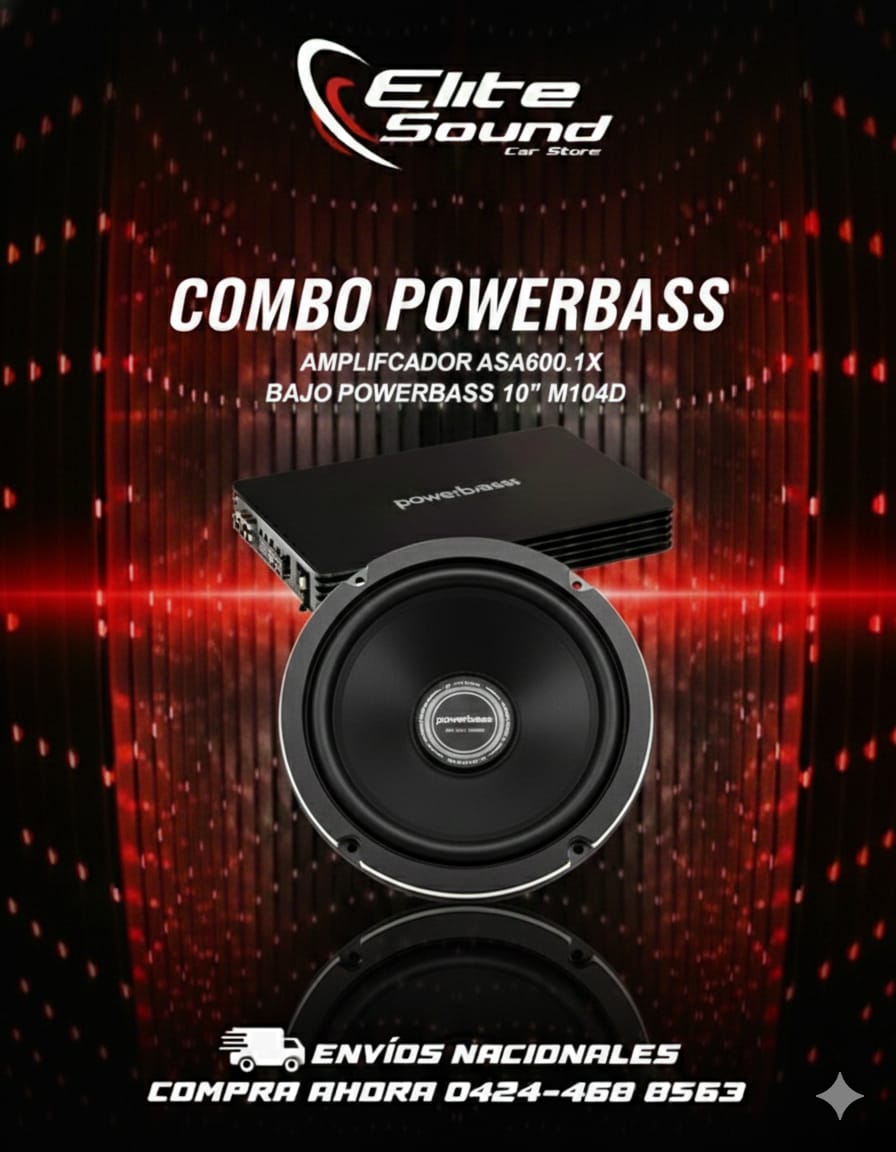 Combo amplificador power bass asa600.1x + bajo power bass 10"