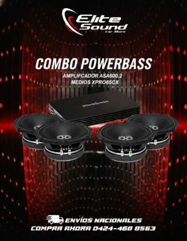 Combo 1 amplificador power bass asa600.1+ 4 medios power bass xpro65cx